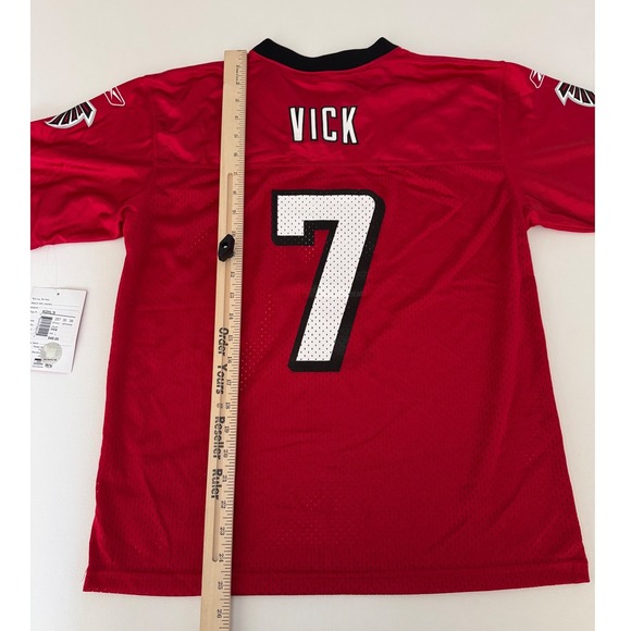 Reebok Atlanta Falcons Vick Jersey NFL Football Red Kids Size L - Picture 4 of 5
